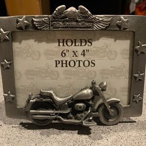 Metal motorcycle picture frame